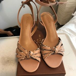 Nude colored Coach Sandals